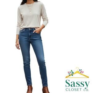 Old Navy Mid‑Rise Boyfriend Jeans Classic Blue Straight Leg Women’s 6 EUC